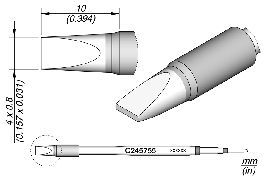 C245755 - Chisel Cartridge 4 x 0.8 HT